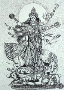 Maa Durga Drawing মা দুর্গা 1 মহালয়া: মহিষাসুরমর্দিনী [ Mahalaya: Mahishasuramardini ]