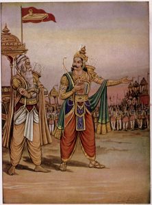 Duryodhana showing his army to Drona, দূর্যোধন