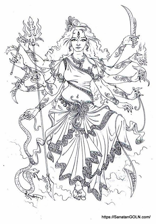 Maa Durga Drawing মা দুর্গা 4 দুর্গা ঠাকুরের ছবি